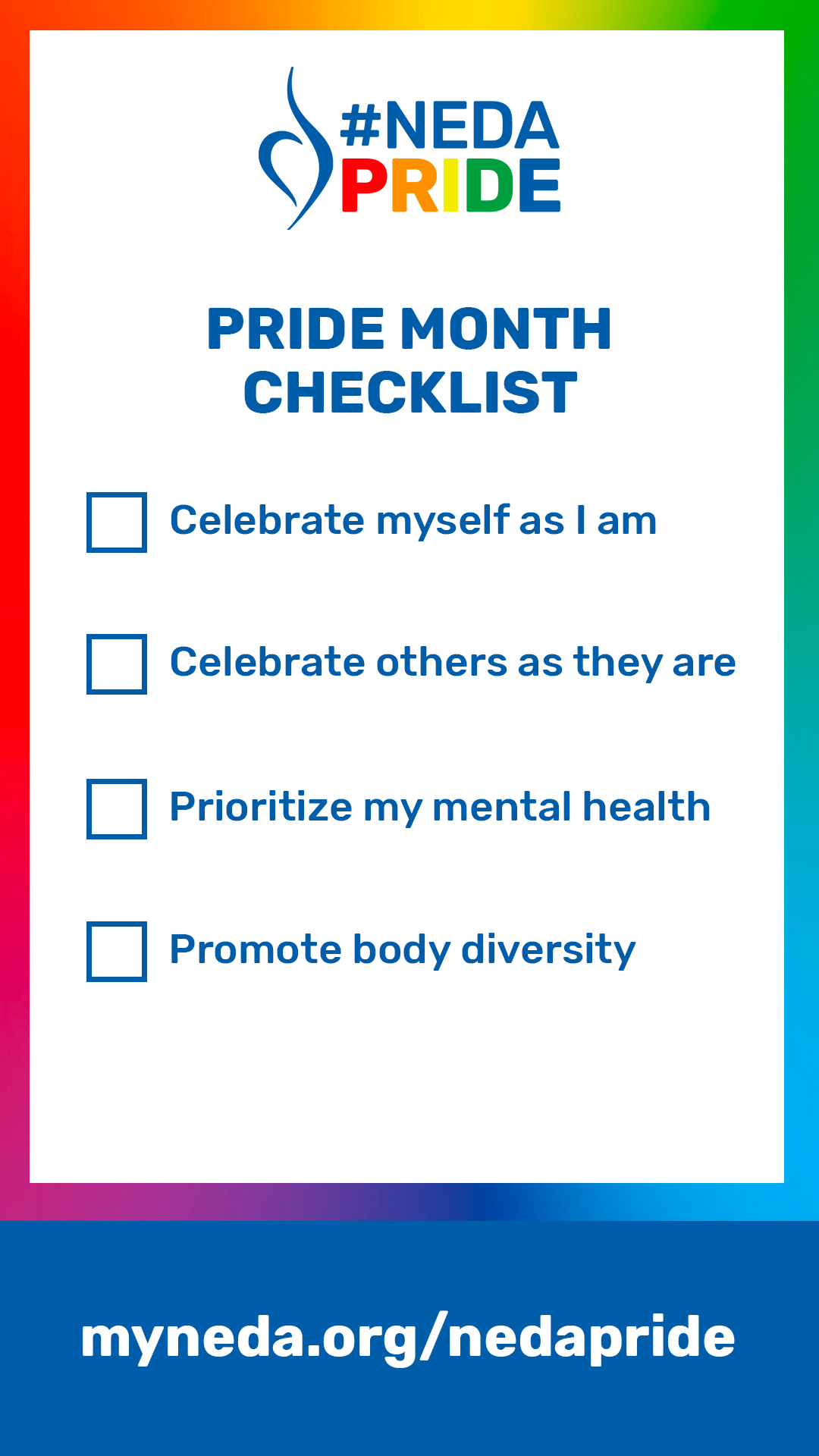 NEDA Pride checklist story